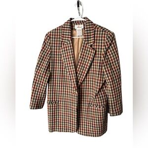 Worthington Multicolor Plaid Blazer PTP 20